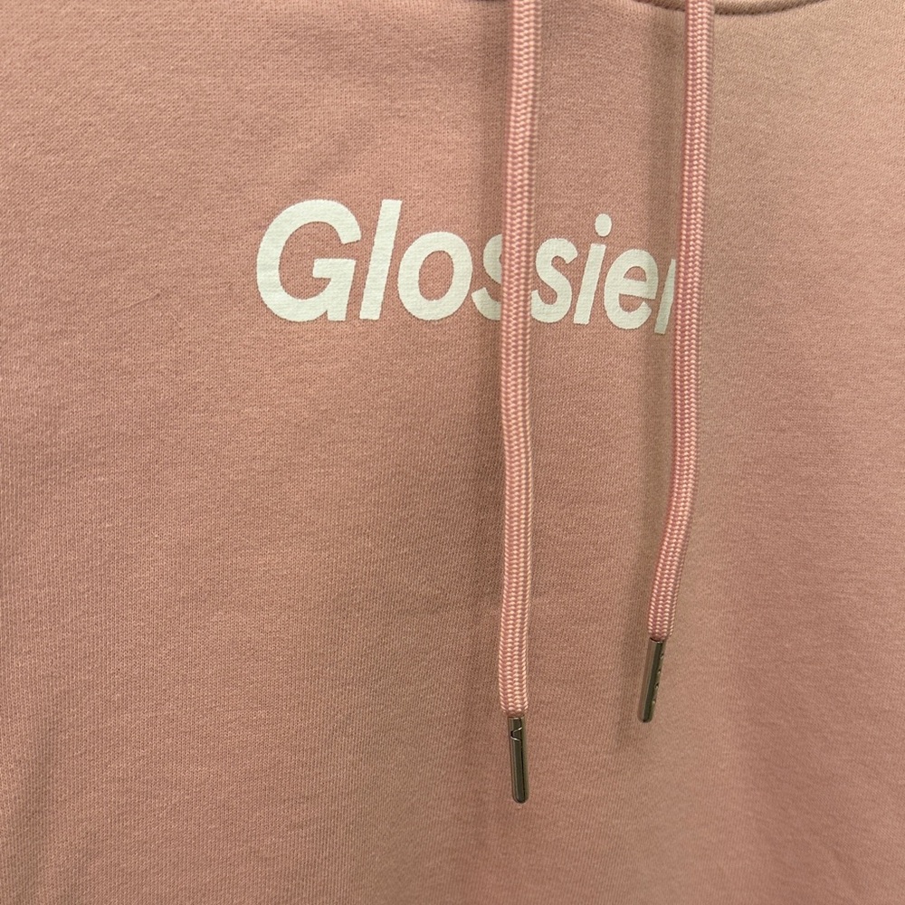 Glossier Dusty Pink Logo Hoodie XXL Blush New without Tags - Fancy Cute - Picture 4 of 9